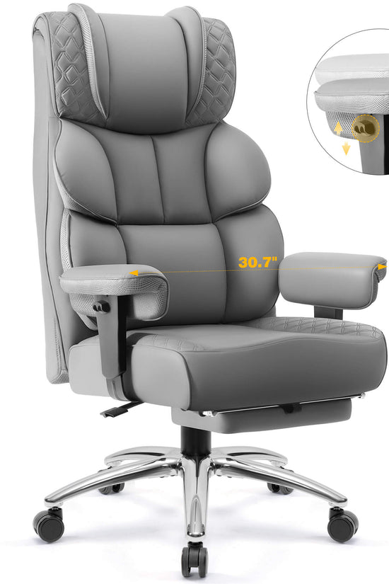 Widened Big and Tall Leather Executive Back Support Office Chair 309