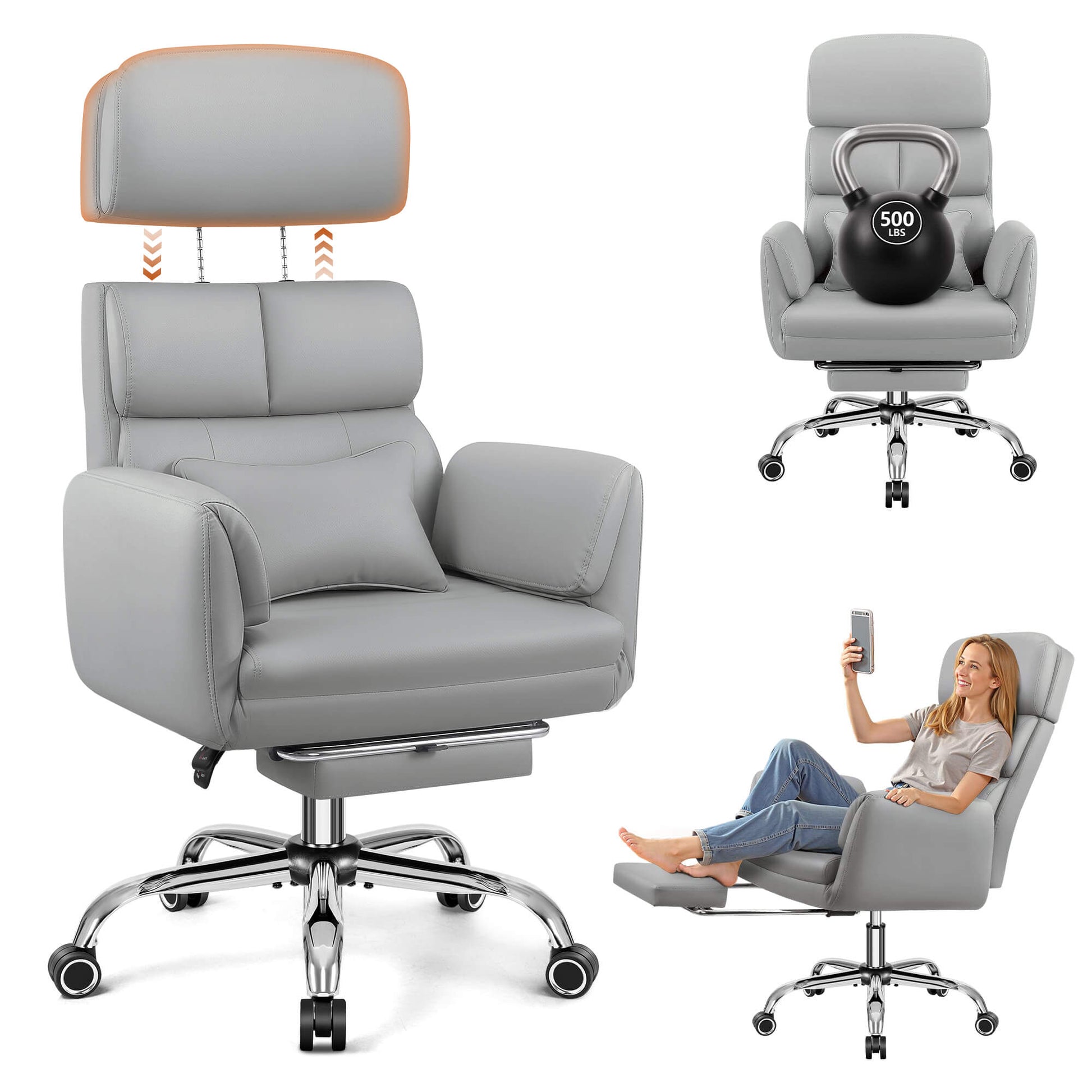 Big and Tall Executive Office Chair with Ergonomic Lumbar Support 6088