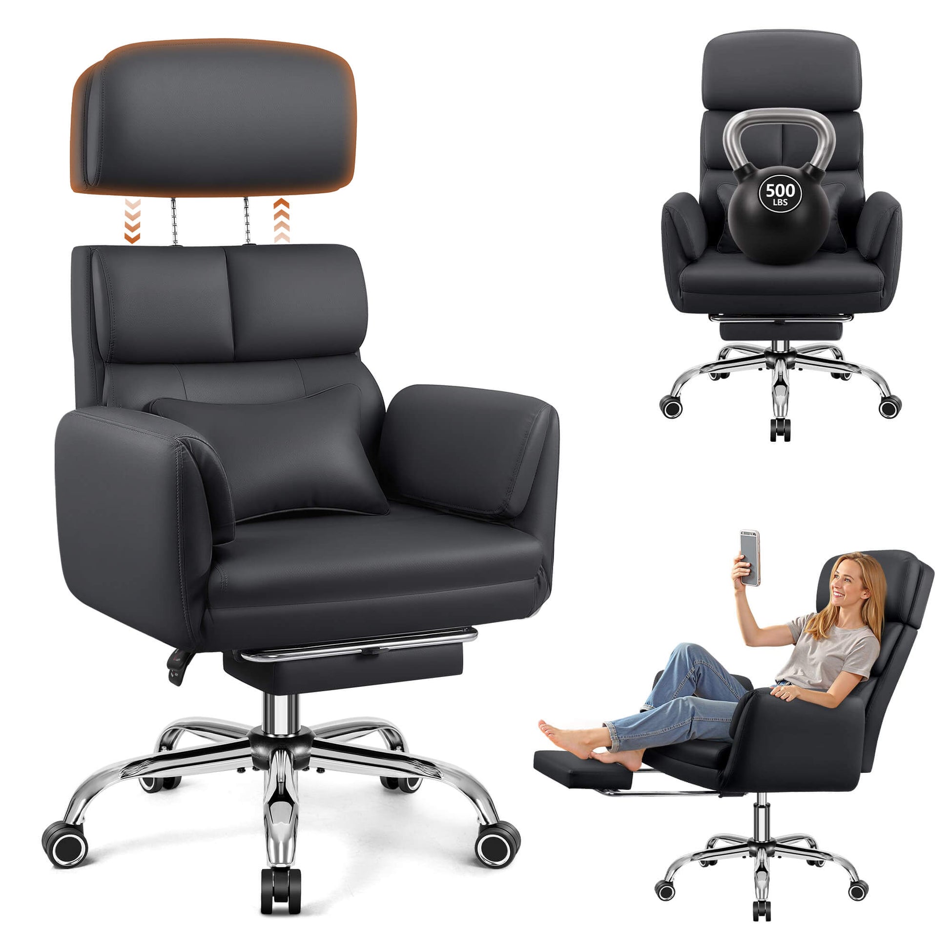Big and Tall Executive Office Chair with Ergonomic Lumbar Support 6088