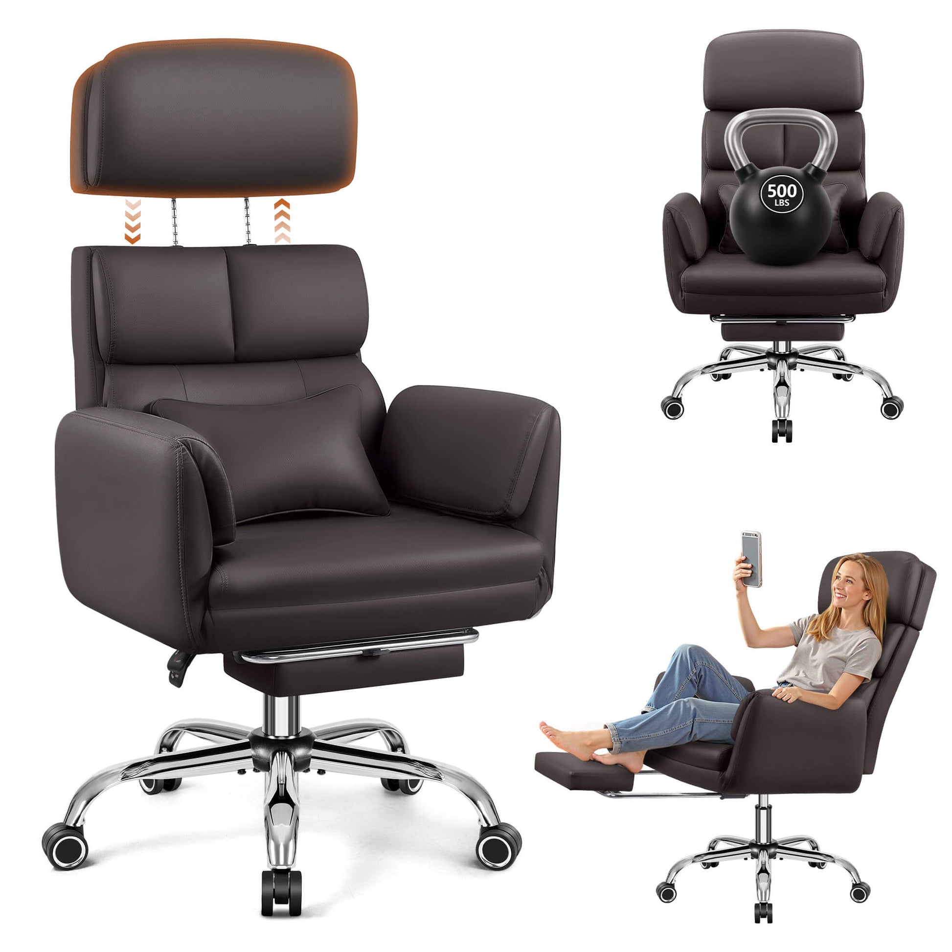 Big and Tall Executive Office Chair with Ergonomic Lumbar Support 6088
