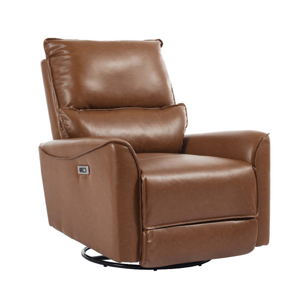 Modern Leather Power Swivel Rocker Recliner Chair