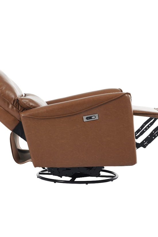 Modern Leather Power Swivel Rocker Recliner Chair