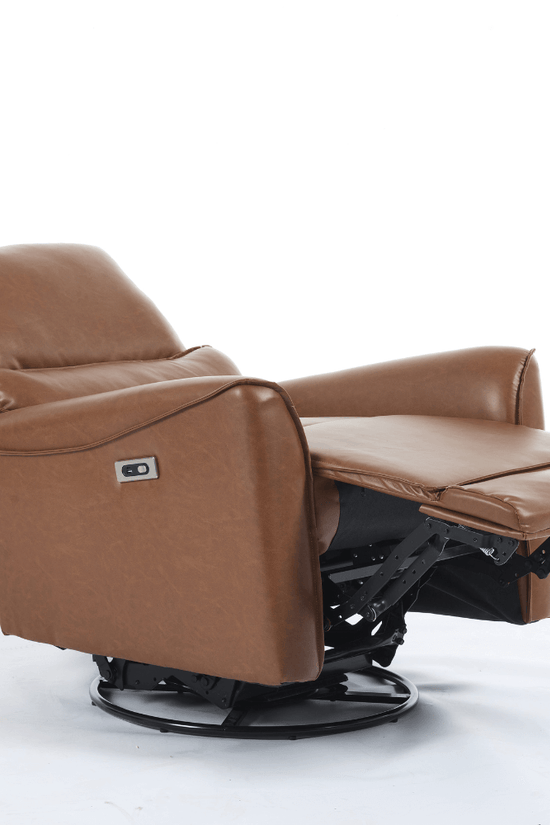 Modern Leather Power Swivel Rocker Recliner Chair