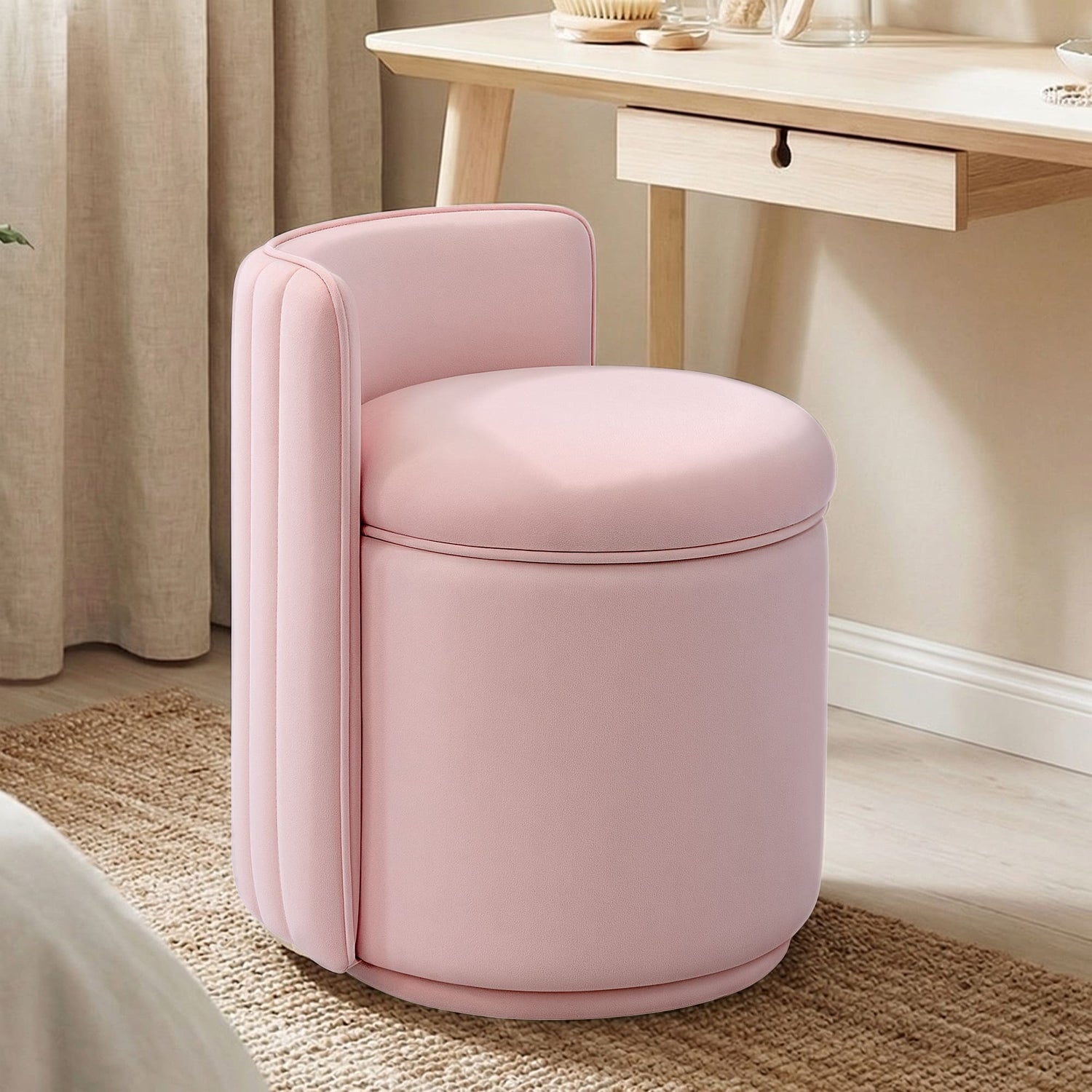 Velvet Vanity Chair With Storage