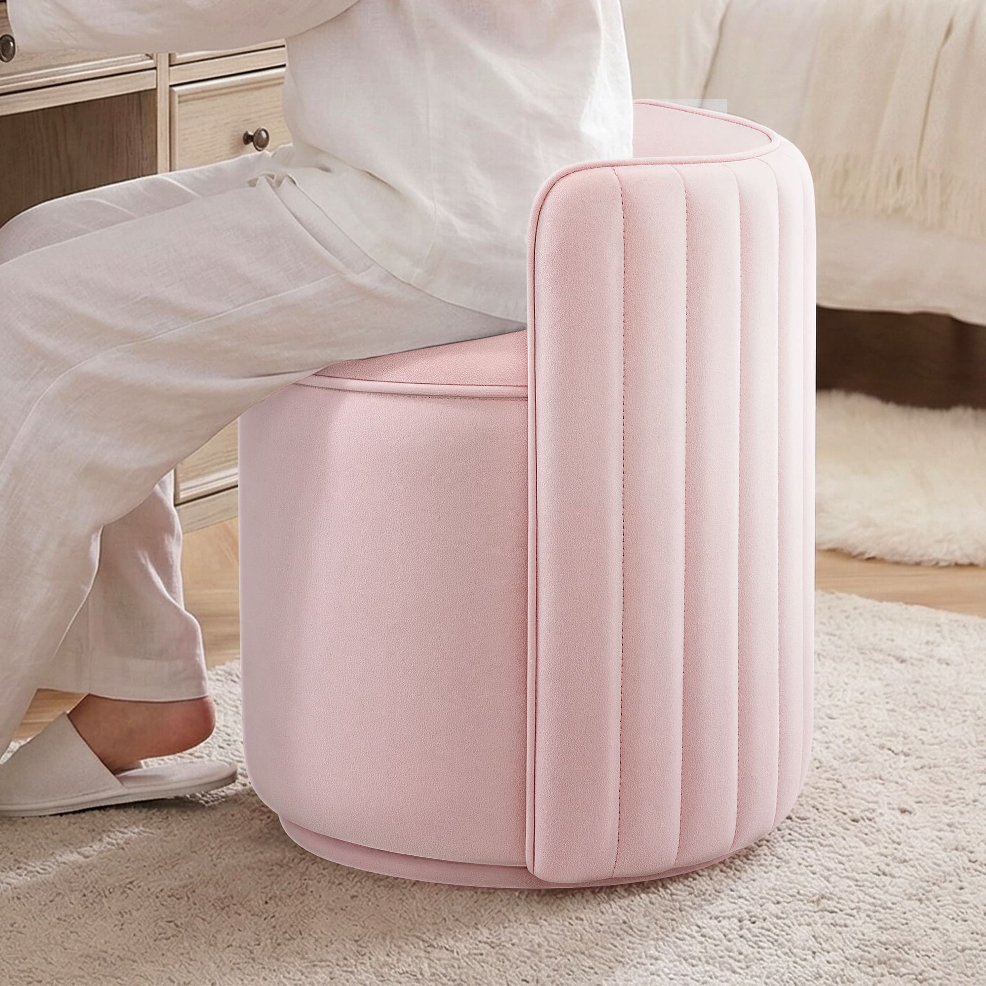 Velvet Vanity Chair With Storage