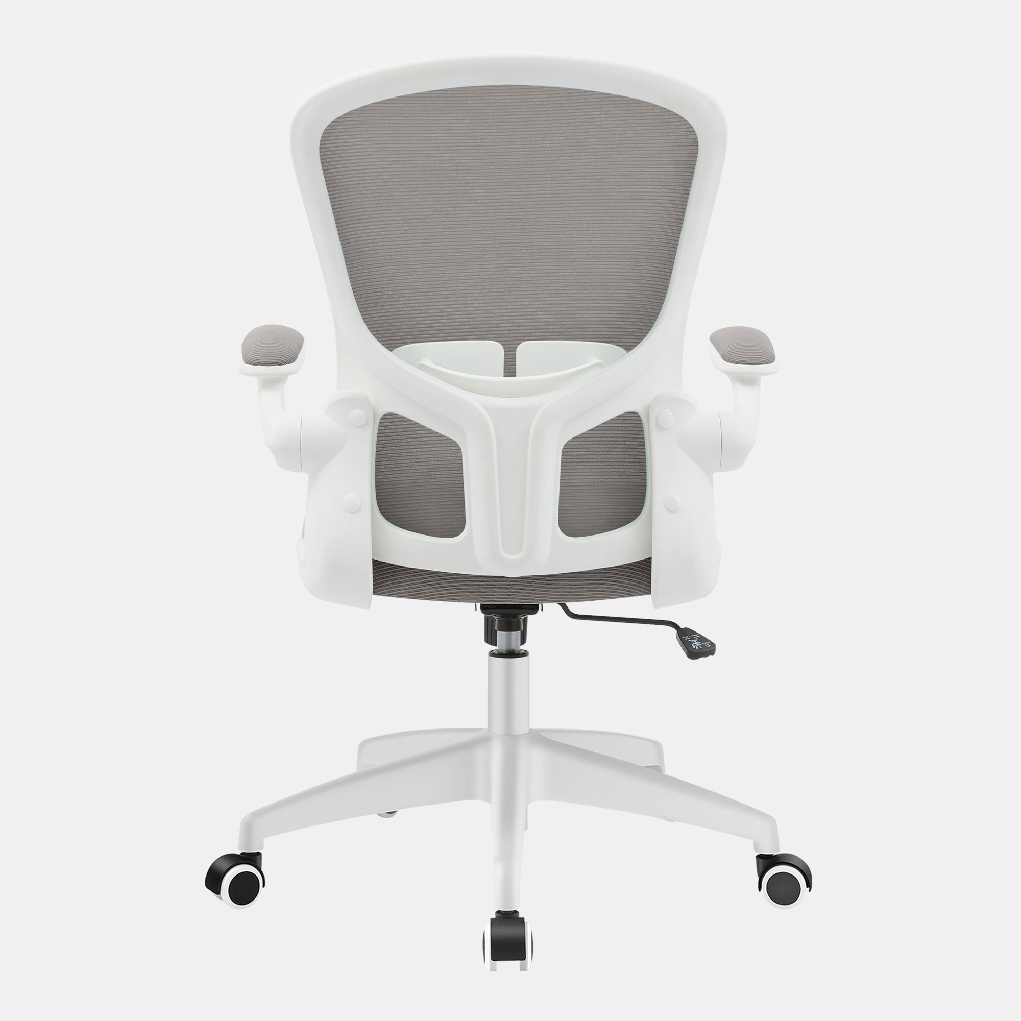 Hoffree White Upholstered Mesh Ergonomic Home Task/Office Chair with  Adjustable Height/Headrest and Armrest with Lumbar Support POA8234959 - The  Home Depot