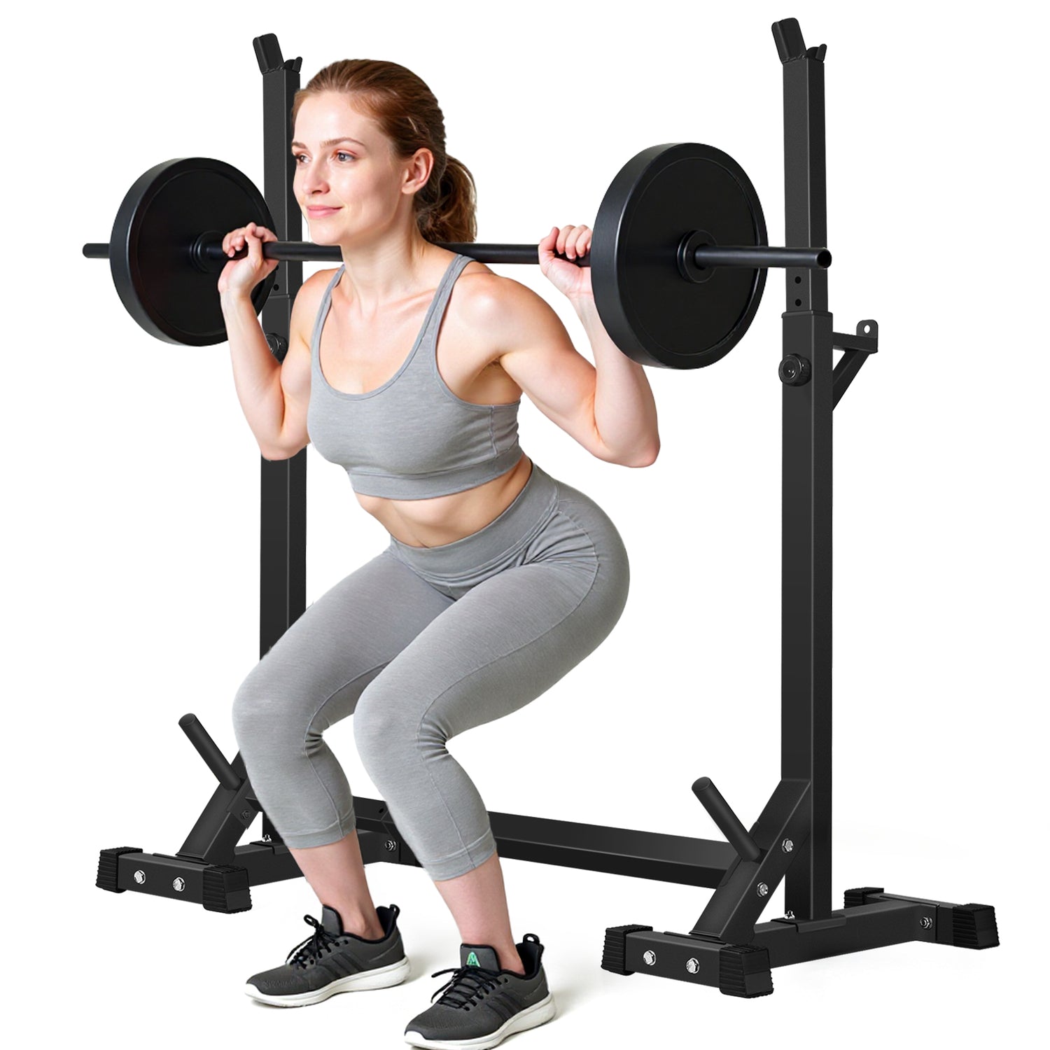 Primy 550Lbs Squat Rack Stand,Barbell Rack,Bench Press Rack Stand Home Gym Adjustable Weight Rack Multi-Function Weight Lifting