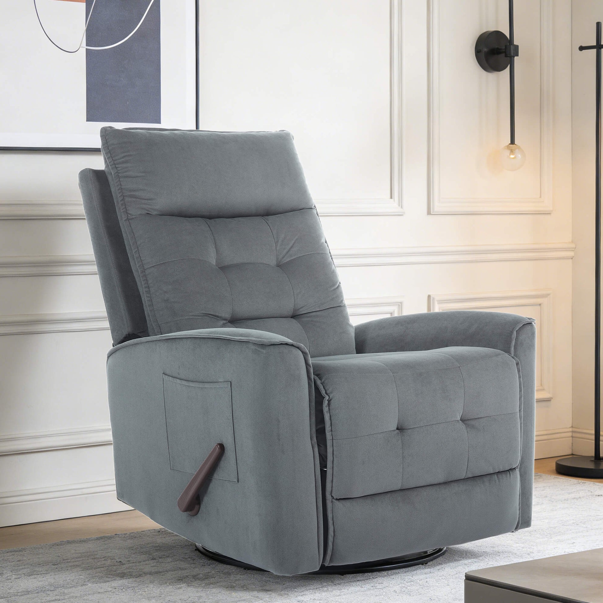 Manual Swivel Rocker Recliner Chair Glider Rocking Chair for Nursery
