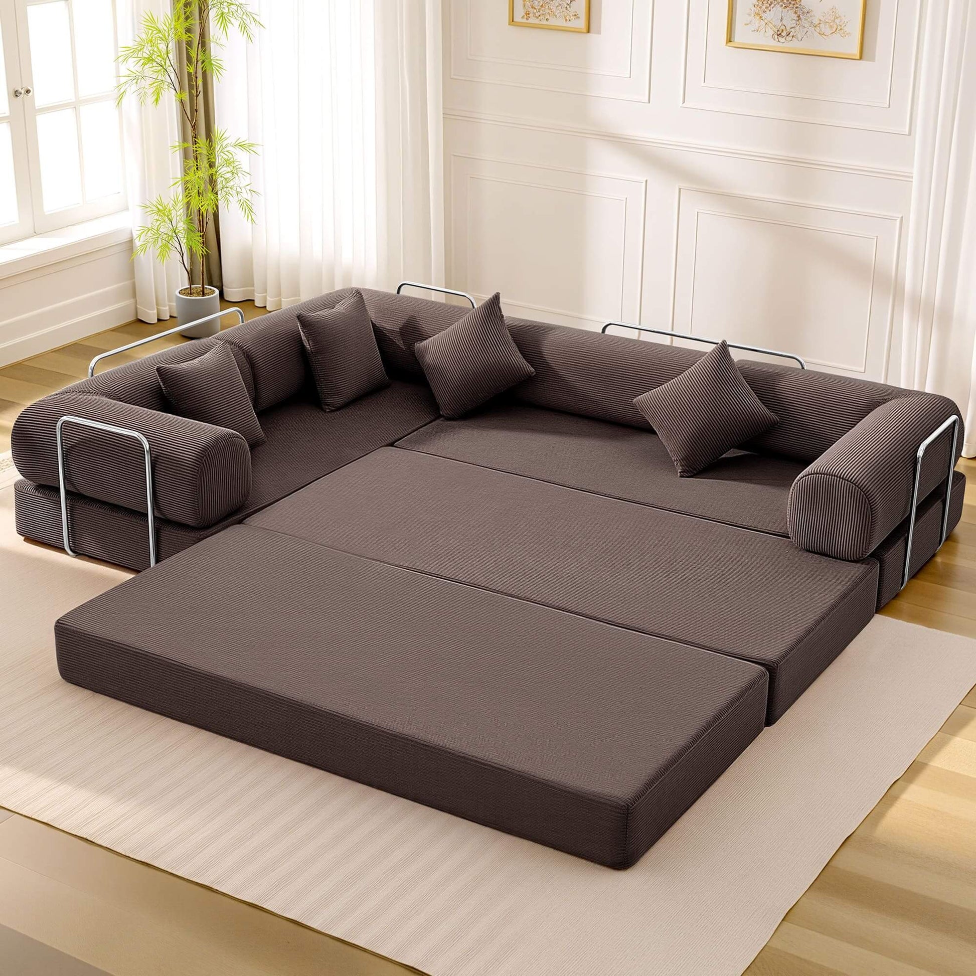 Combination Corner Sofa with High-Rebound Density Sponge