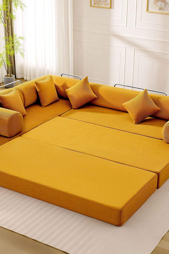 Combination Corner Sofa with High-Rebound Density Sponge