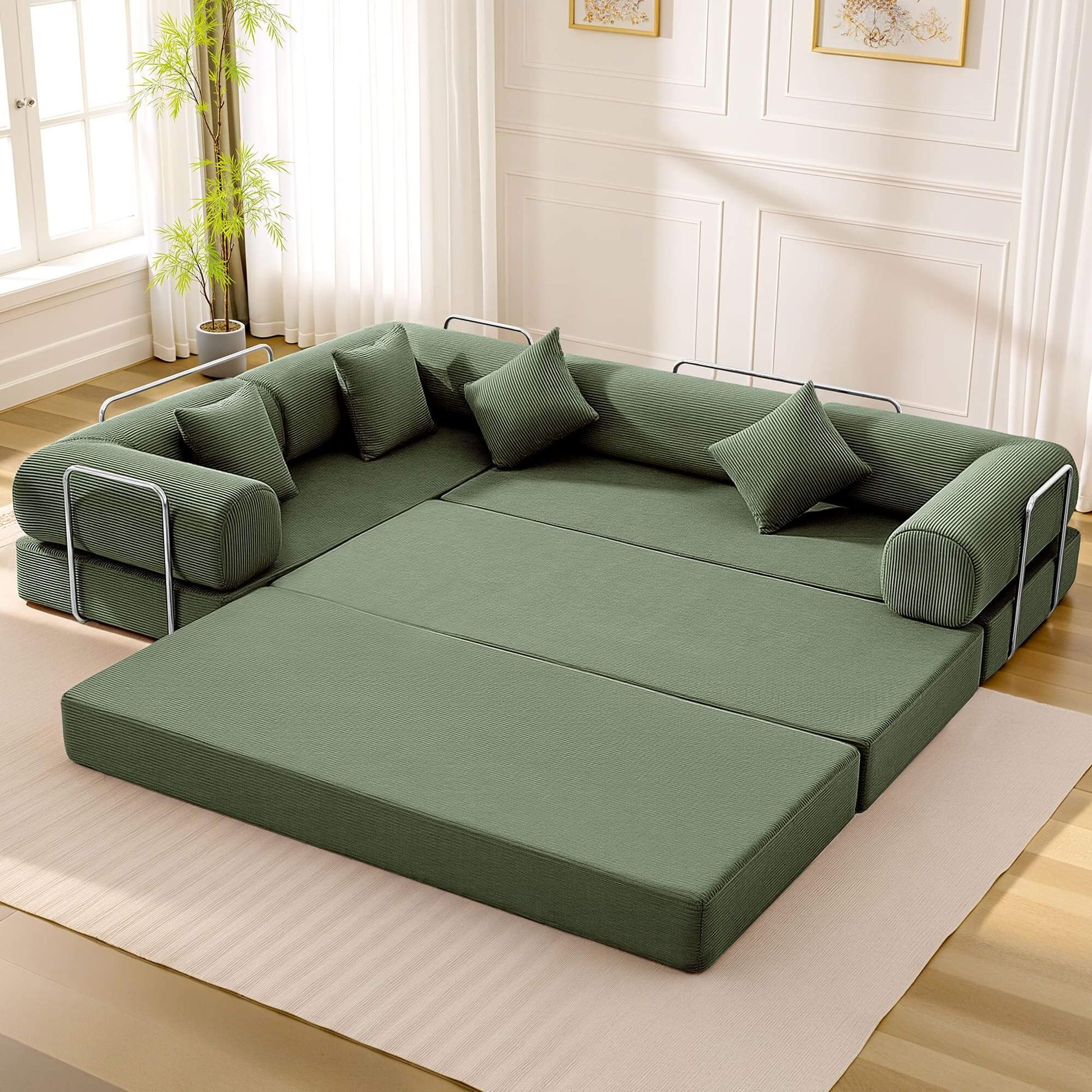 Combination Corner Sofa with High-Rebound Density Sponge