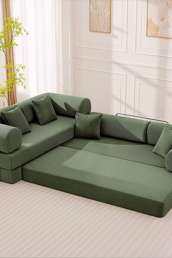 Combination Corner Sofa with High-Rebound Density Sponge