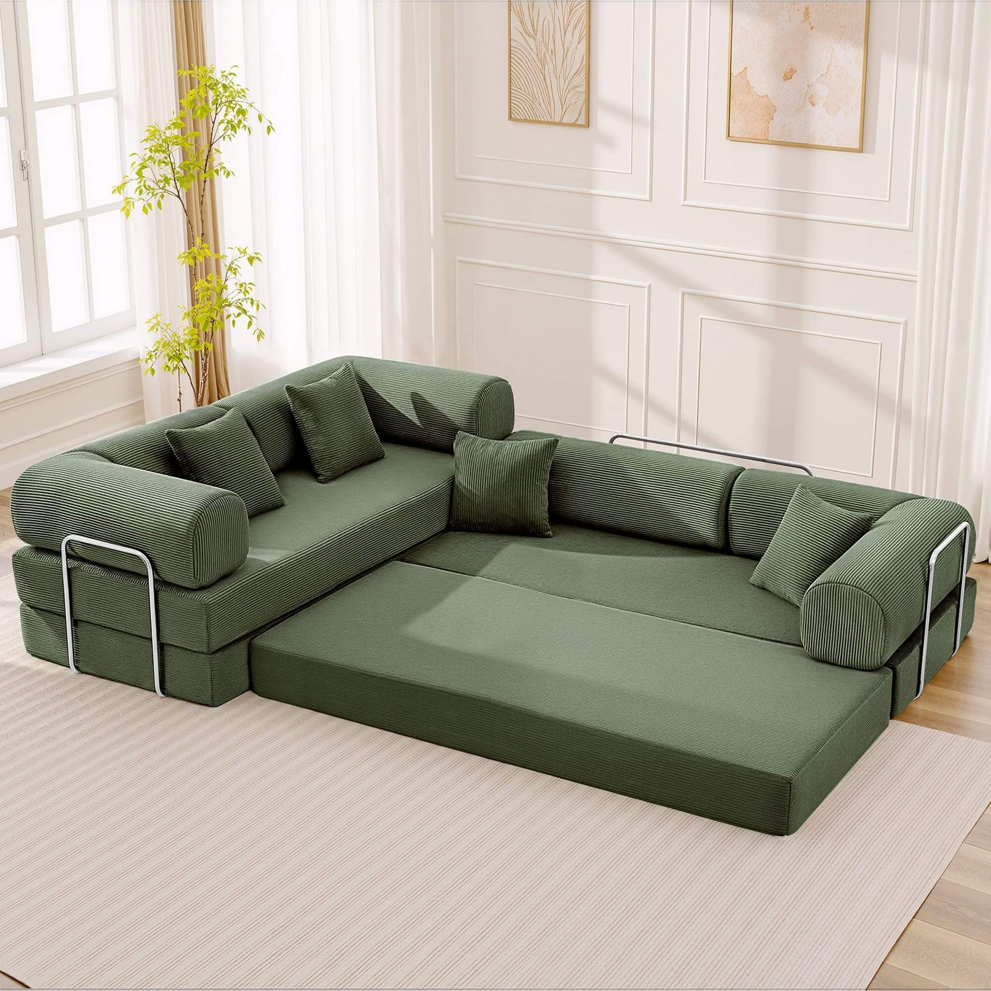 Combination Corner Sofa with High-Rebound Density Sponge