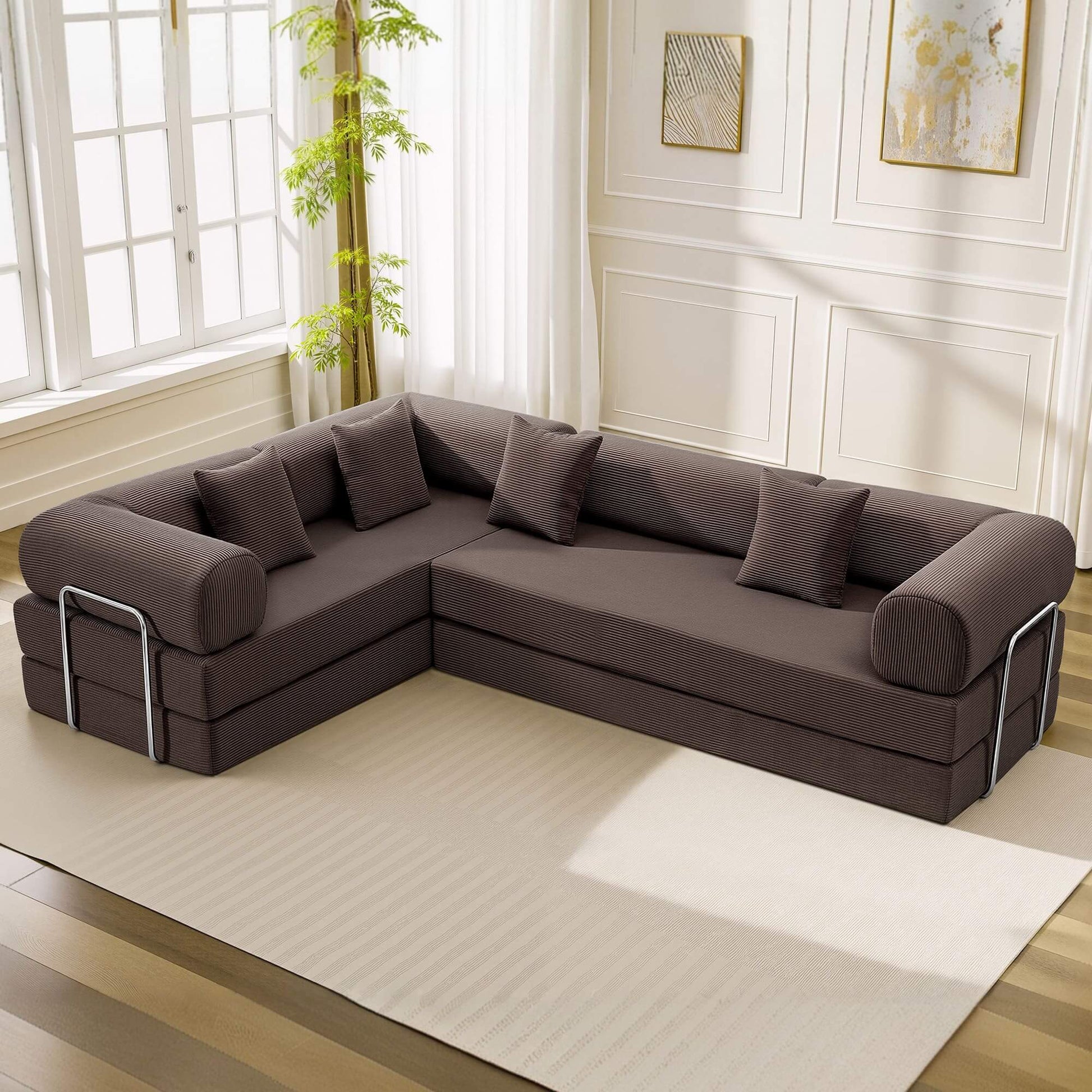 Combination Corner Sofa with High-Rebound Density Sponge