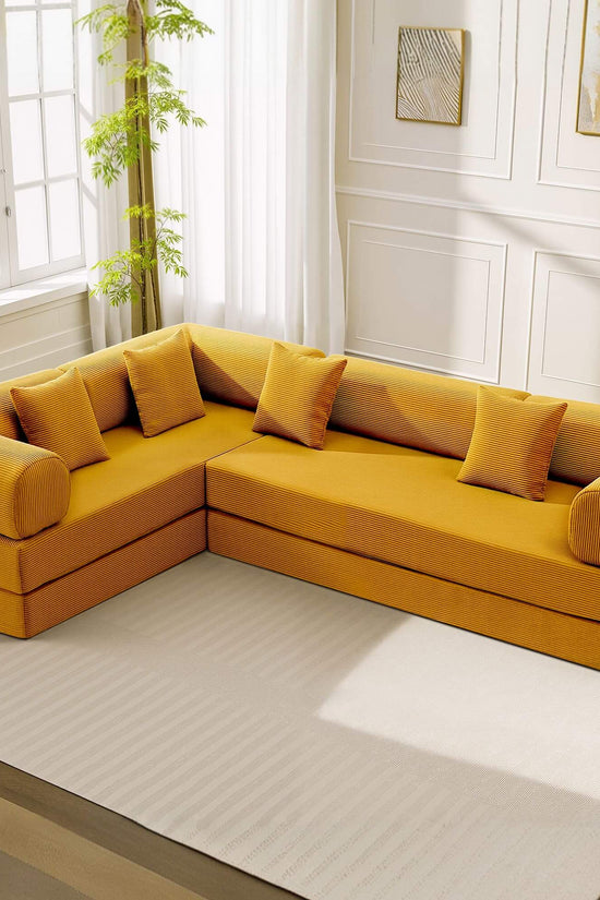 Combination Corner Sofa with High-Rebound Density Sponge