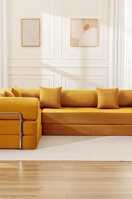 Combination Corner Sofa with High-Rebound Density Sponge