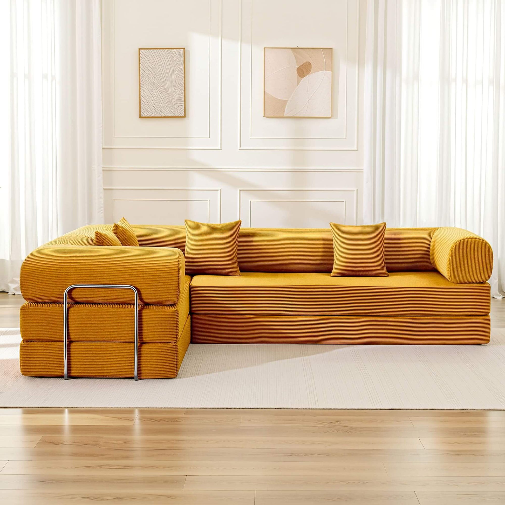 Combination Corner Sofa with High-Rebound Density Sponge