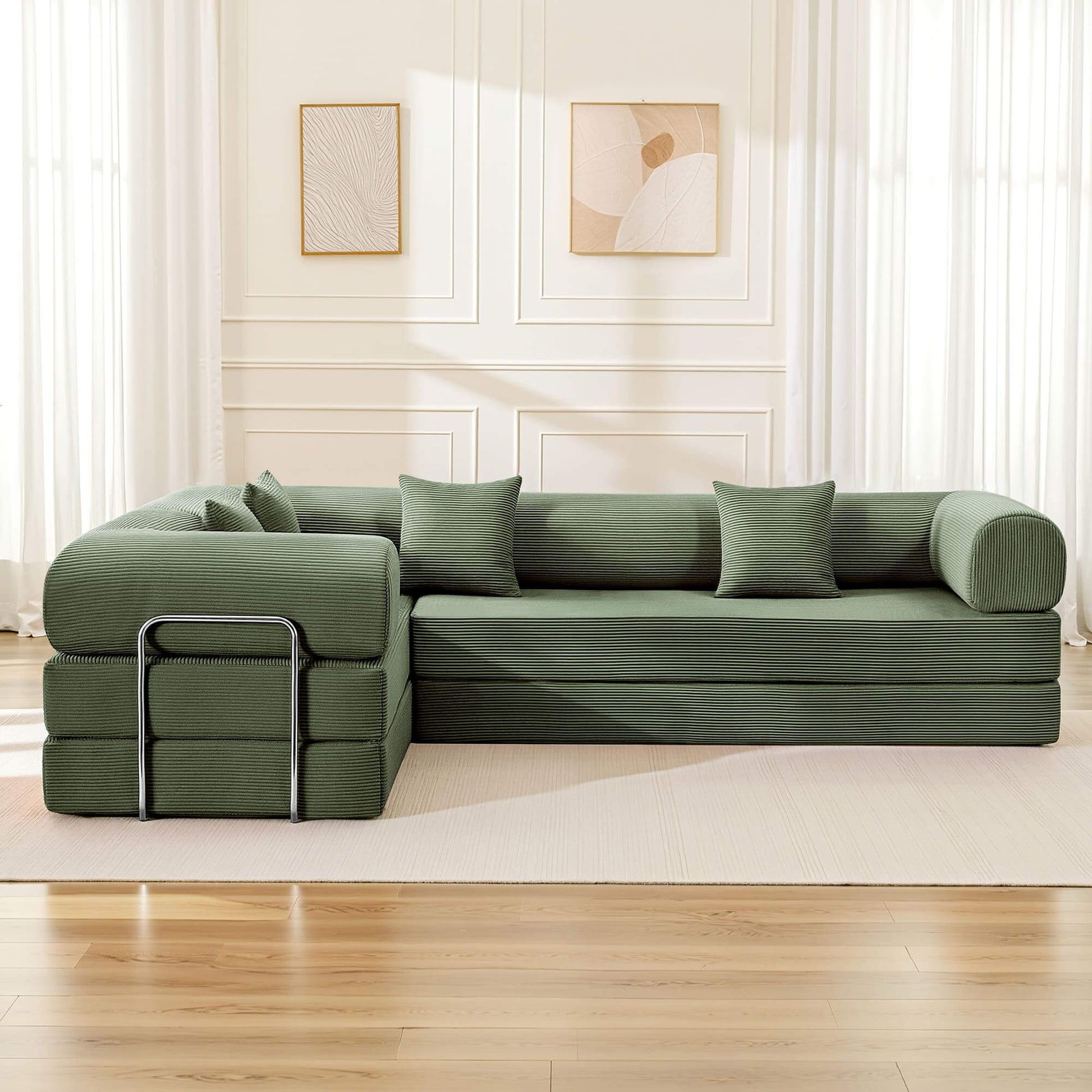 Combination Corner Sofa with High-Rebound Density Sponge