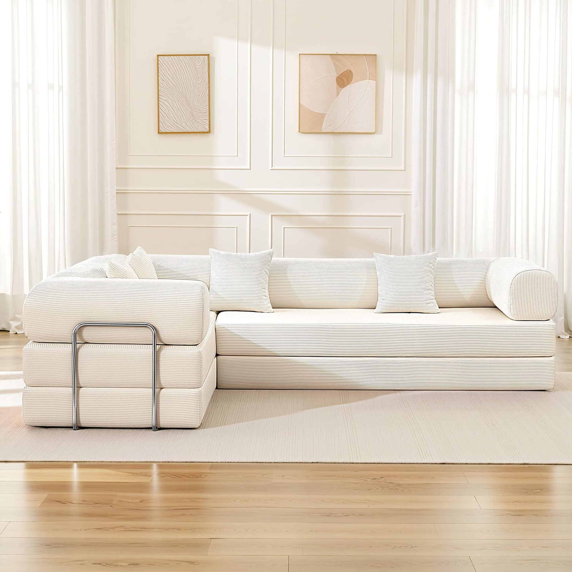 Combination Corner Sofa with High-Rebound Density Sponge