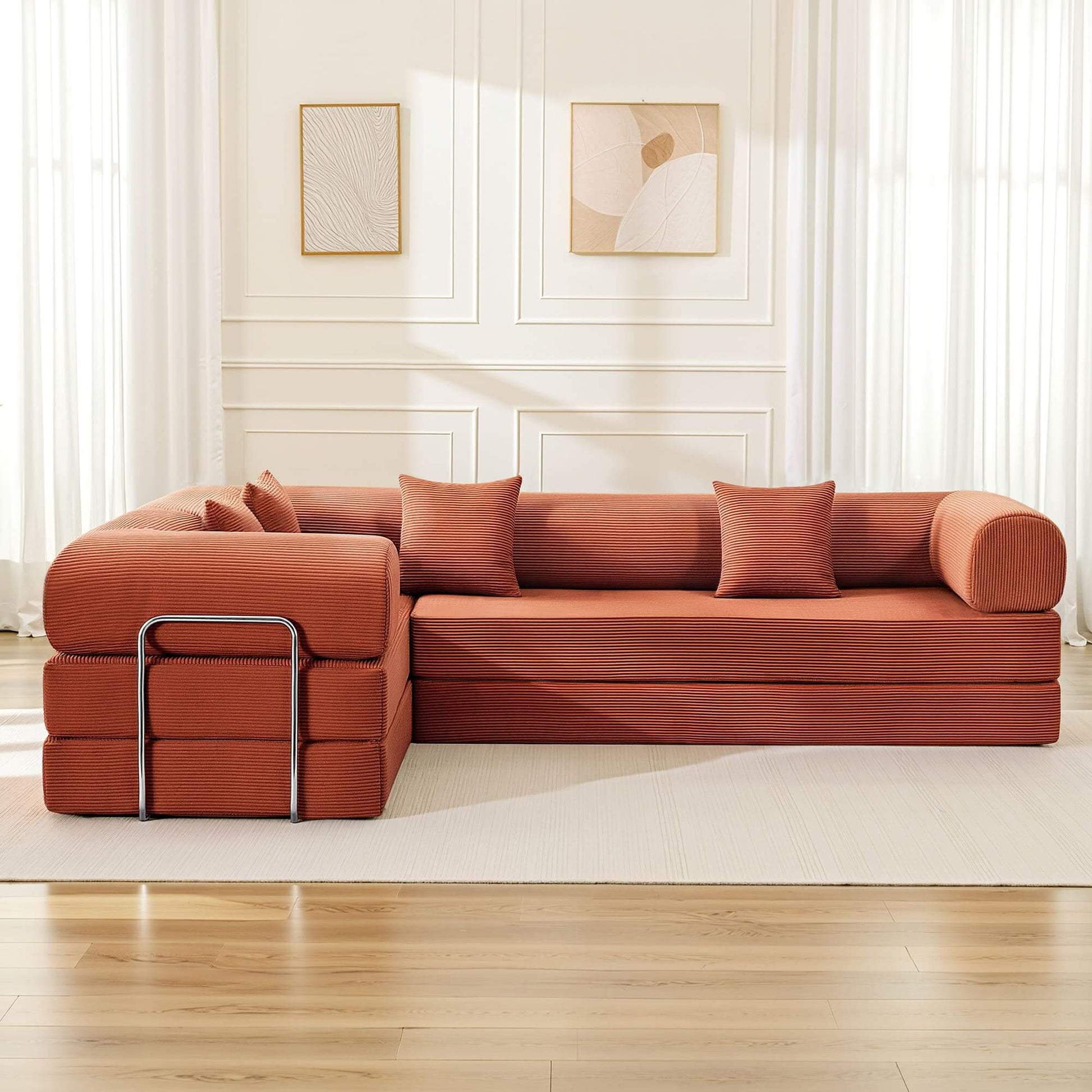 Combination Corner Sofa with High-Rebound Density Sponge