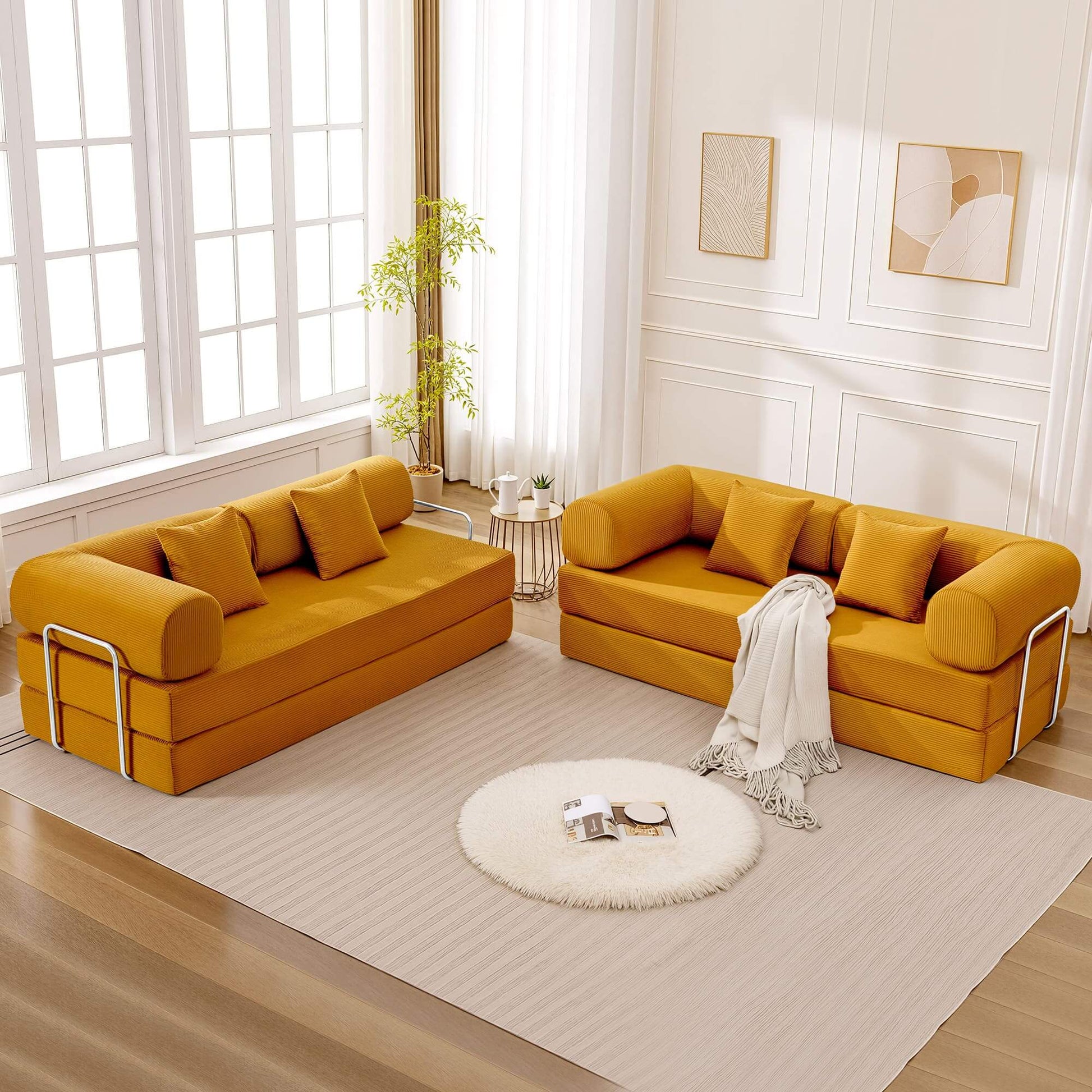 Combination Corner Sofa with High-Rebound Density Sponge