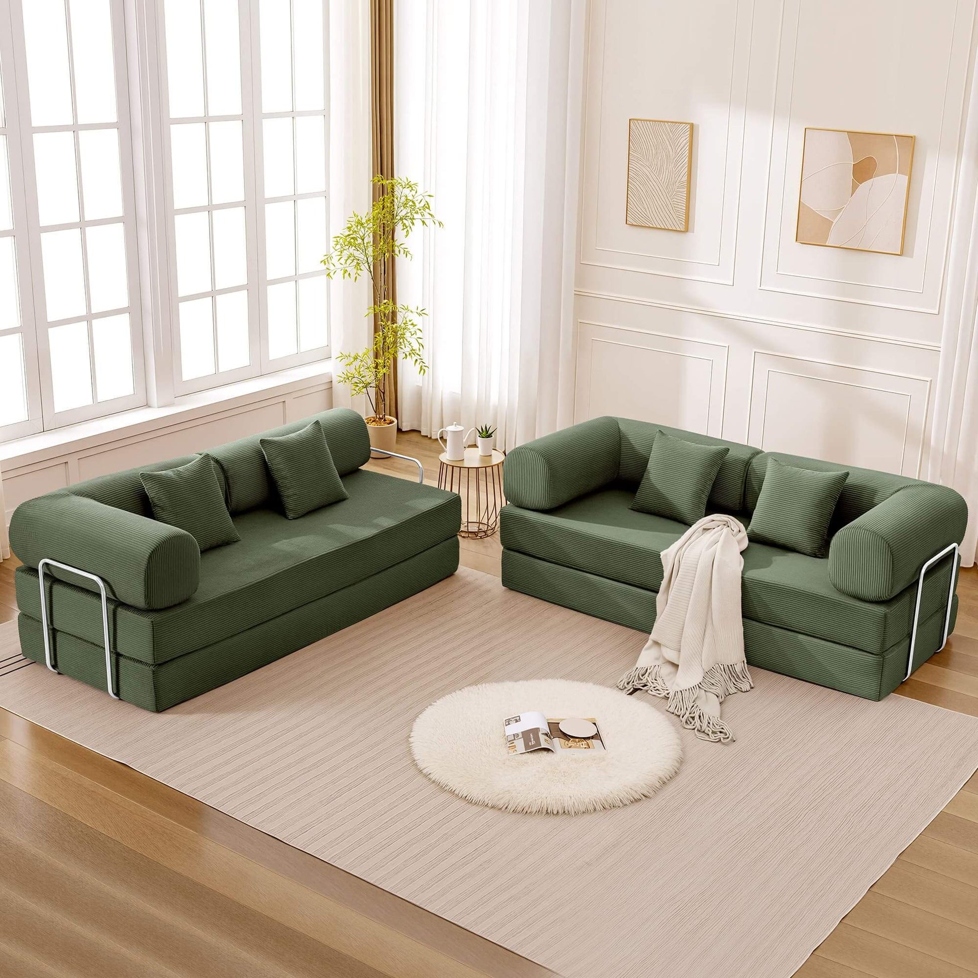 Combination Corner Sofa with High-Rebound Density Sponge