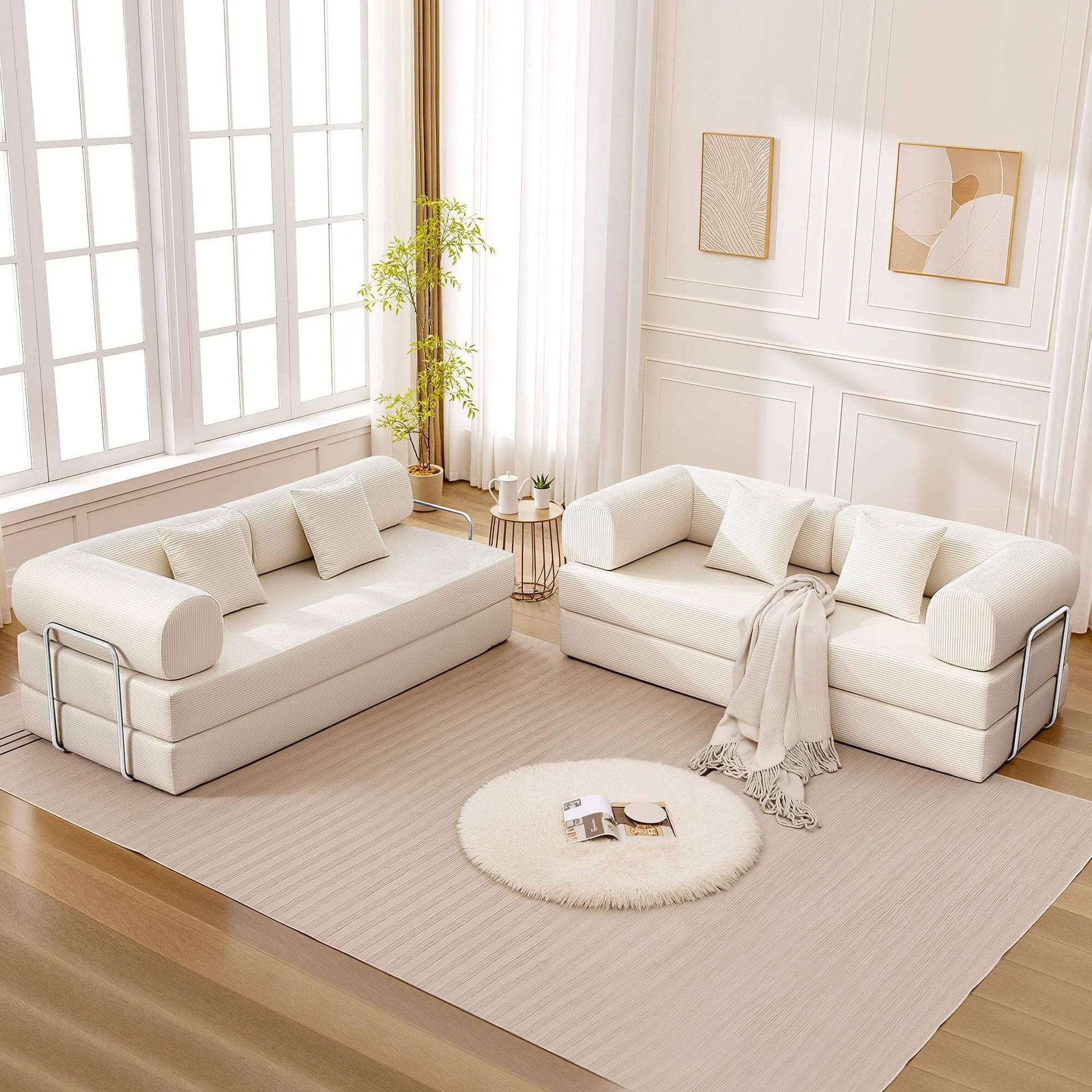Combination Corner Sofa with High-Rebound Density Sponge