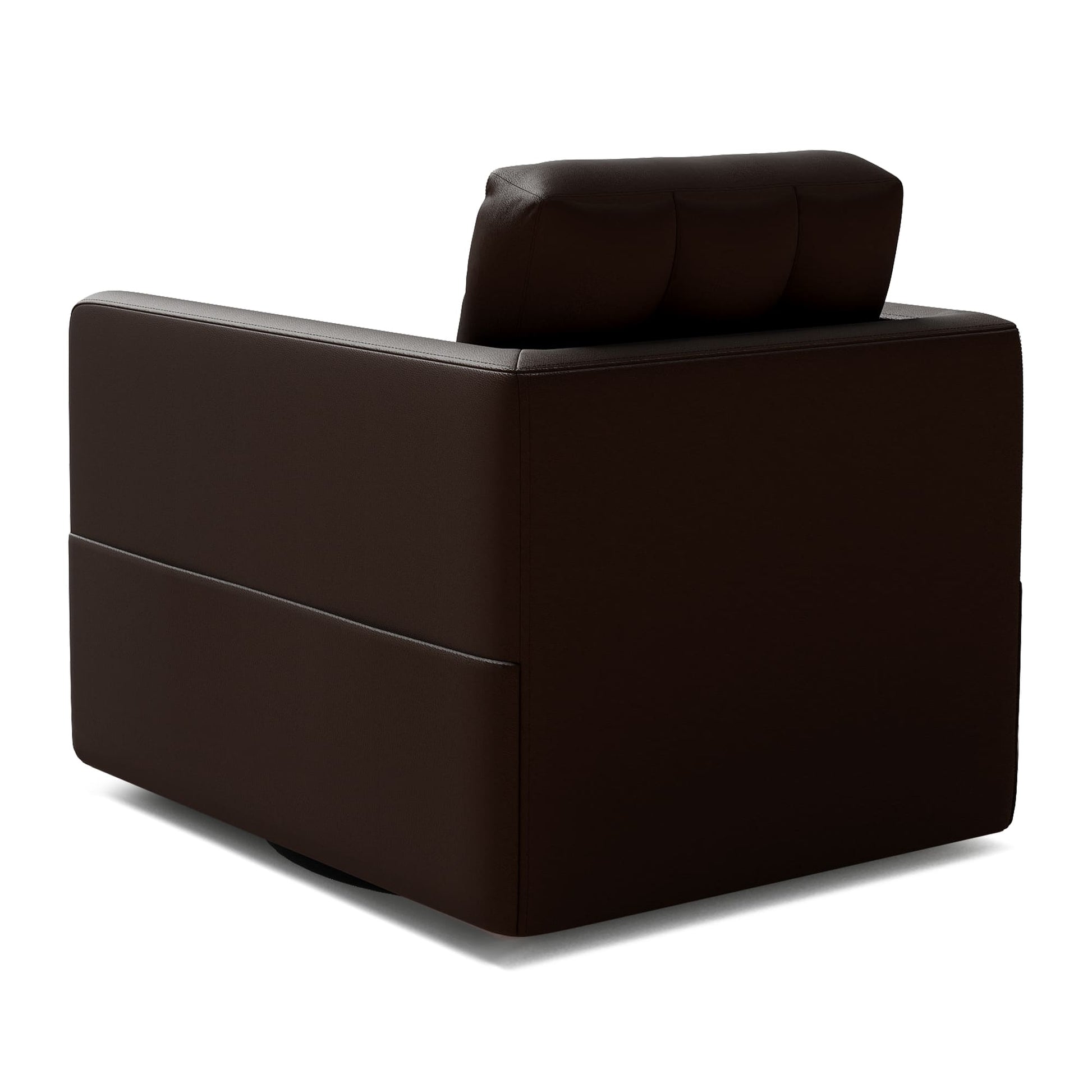 Leather Swivel Accent Chair for Living Room with Throw Pillow