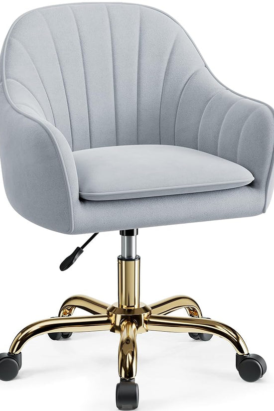 Modern Vanity Chair with Adjustable Height and Comfy Back Support