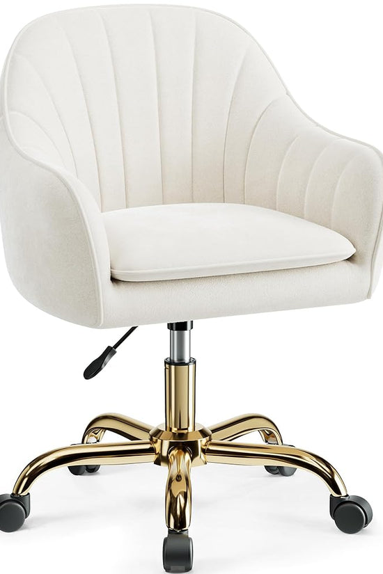 Modern Vanity Chair with Adjustable Height and Comfy Back Support