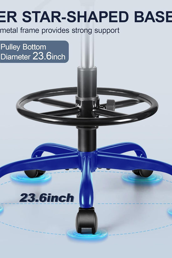 Drafting Chair with Backrest – Adjustable Foot Rest Rolling Stool with Wheels, PU Leather Swivel Stool for Office Spa Studio Lab Counter Salon Home Work Bar Kitchen Shop(Black), Pack of 10