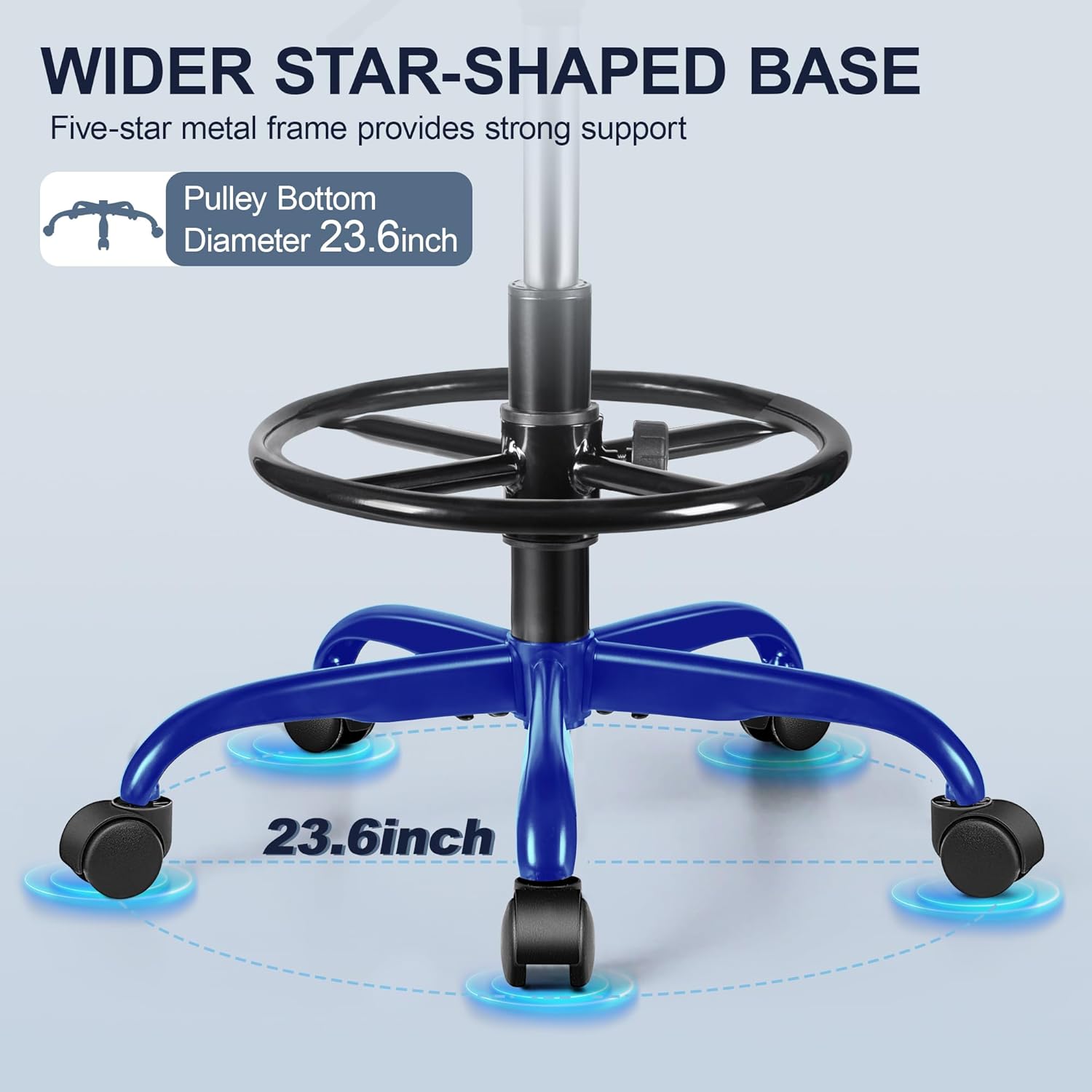 Drafting Chair with Backrest – Adjustable Foot Rest Rolling Stool with Wheels, PU Leather Swivel Stool for Office Spa Studio Lab Counter Salon Home Work Bar Kitchen Shop(Black), Pack of 10