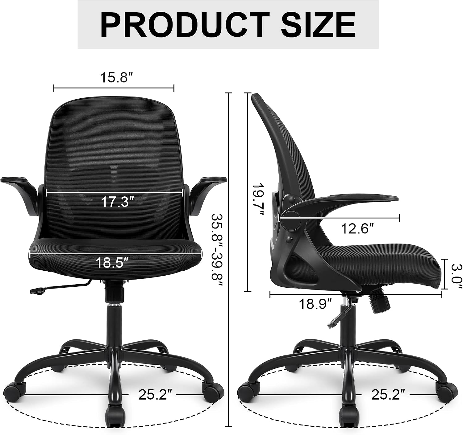 Primy Office Chair Ergonomic Desk Chair with Adjustable Lumbar Support and Height