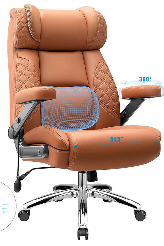 Widened Big and Tall Leather Executive Back Support Office Chair 309