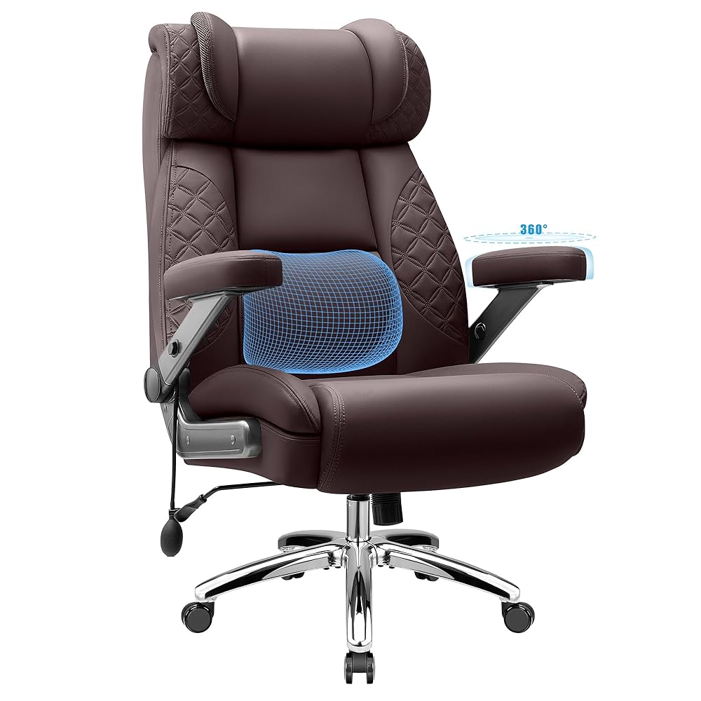 Widened Big and Tall Leather Executive Back Support Office Chair 309