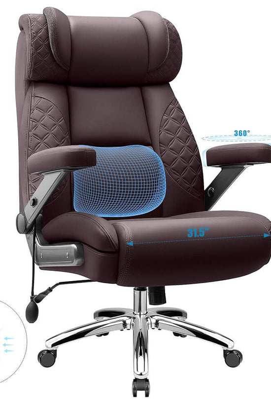 Widened Big and Tall Leather Executive Back Support Office Chair 309