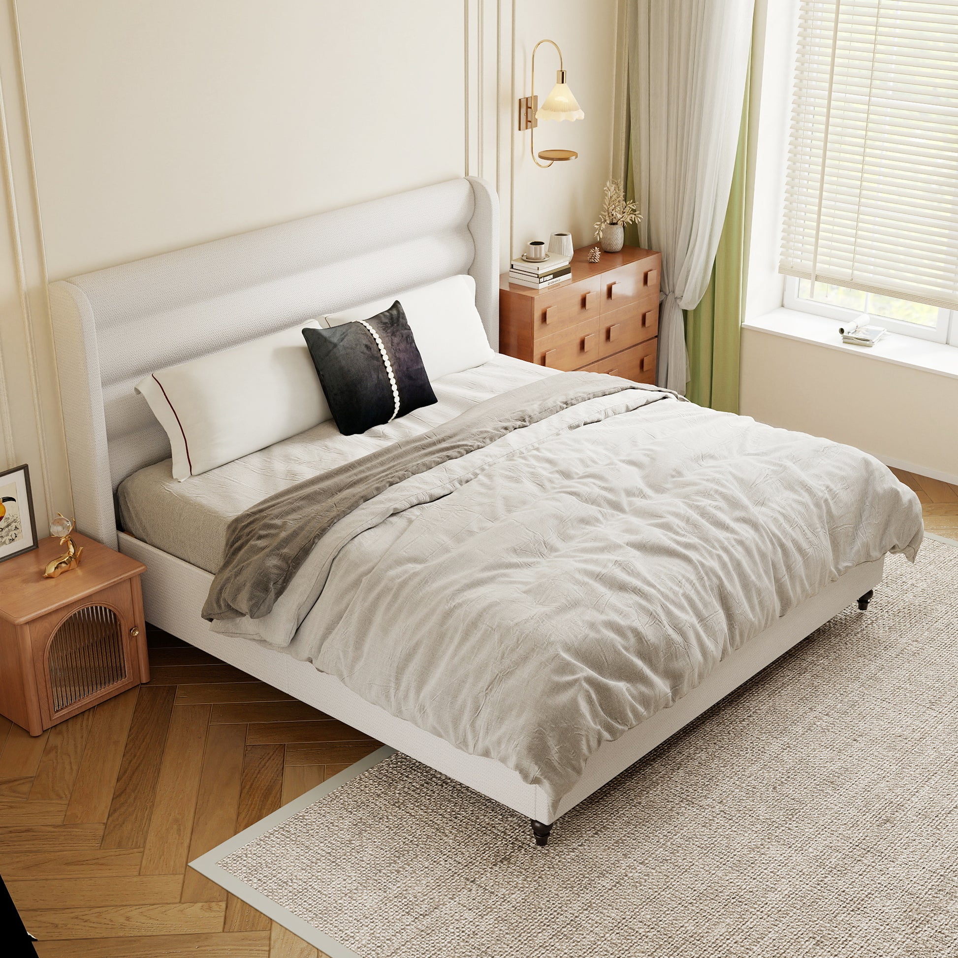 Arlo Solid Wood Bed with Tapered Legs