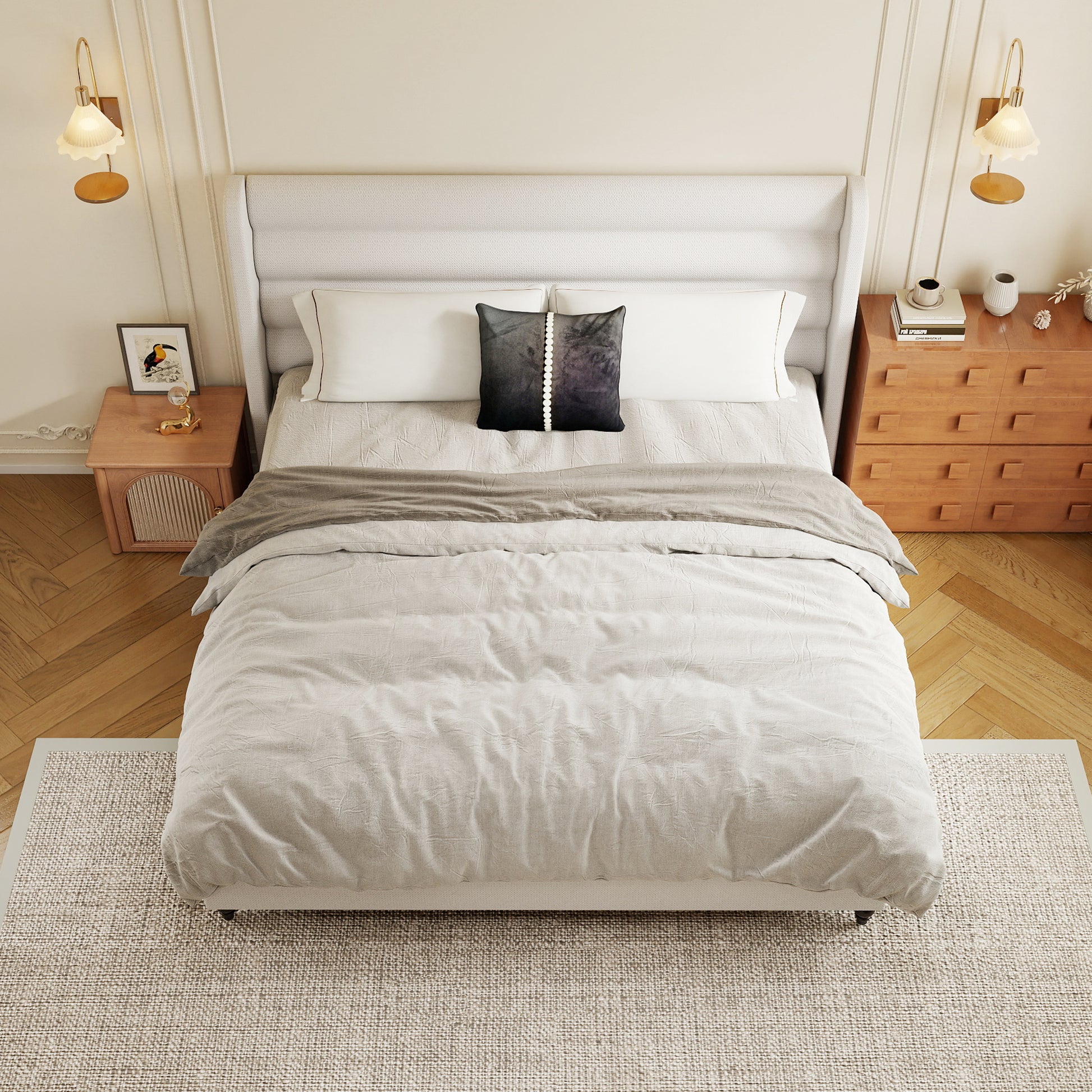 Arlo Solid Wood Bed with Tapered Legs