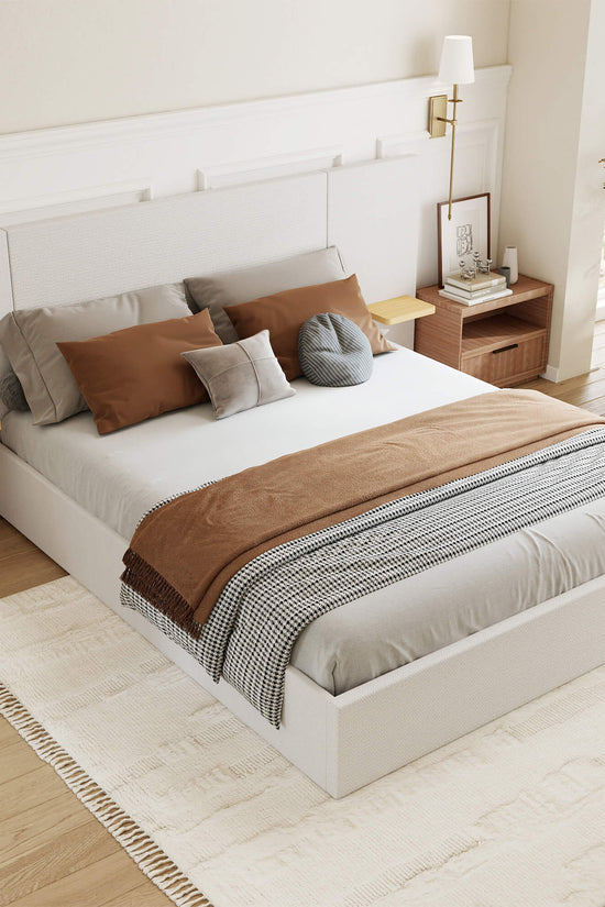 ModuNest Solid Wood Bed with Built-in Side Tables