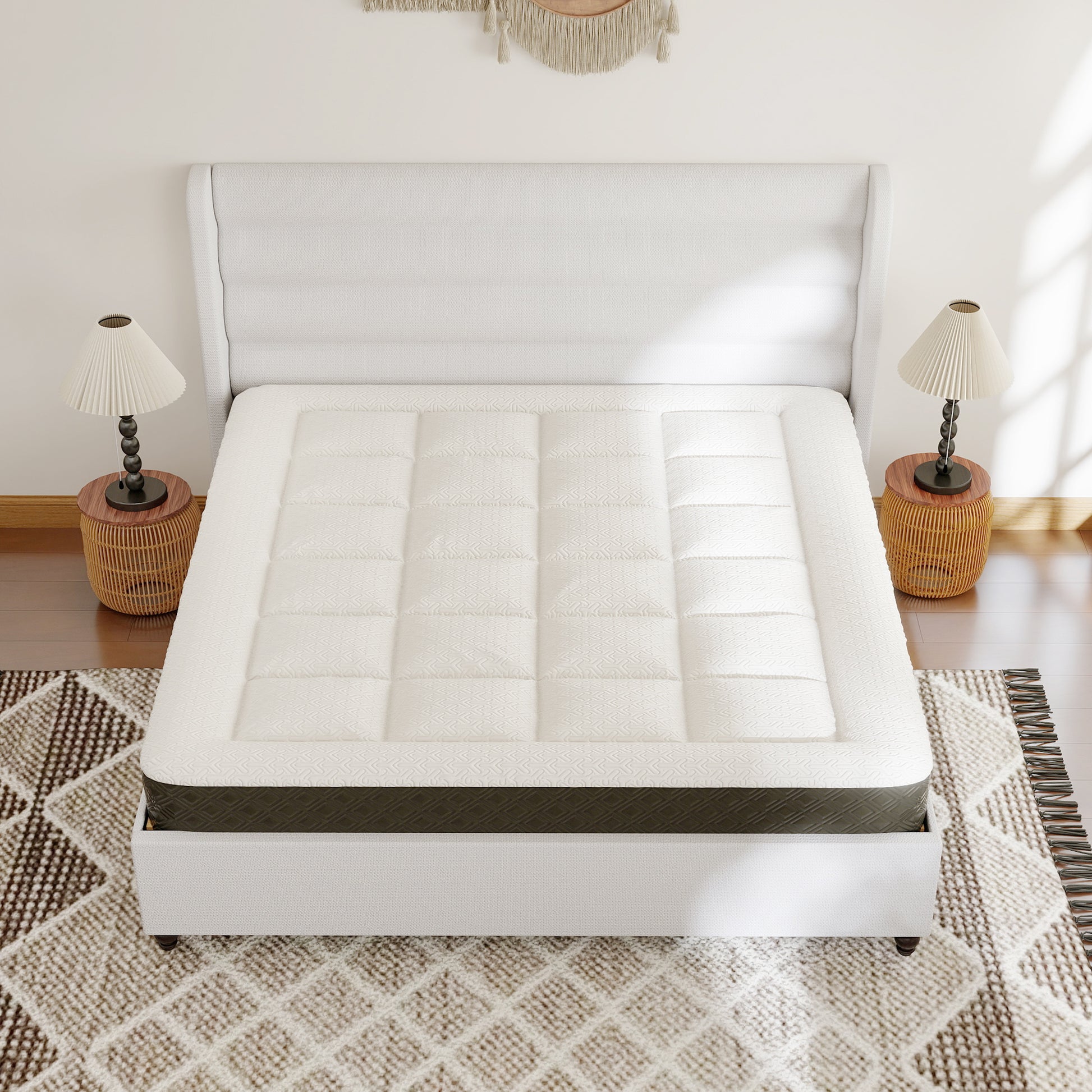 Arlo Solid Wood Bed with Tapered Legs