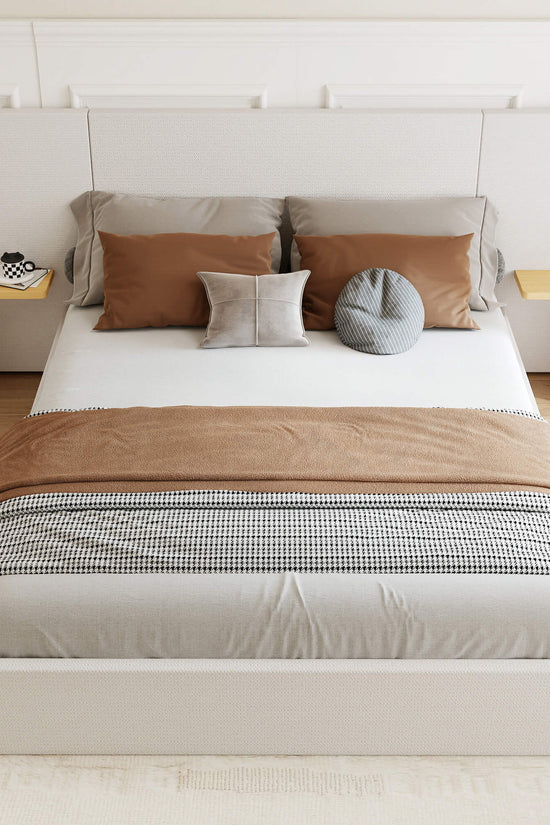 ModuNest Solid Wood Bed with Built-in Side Tables