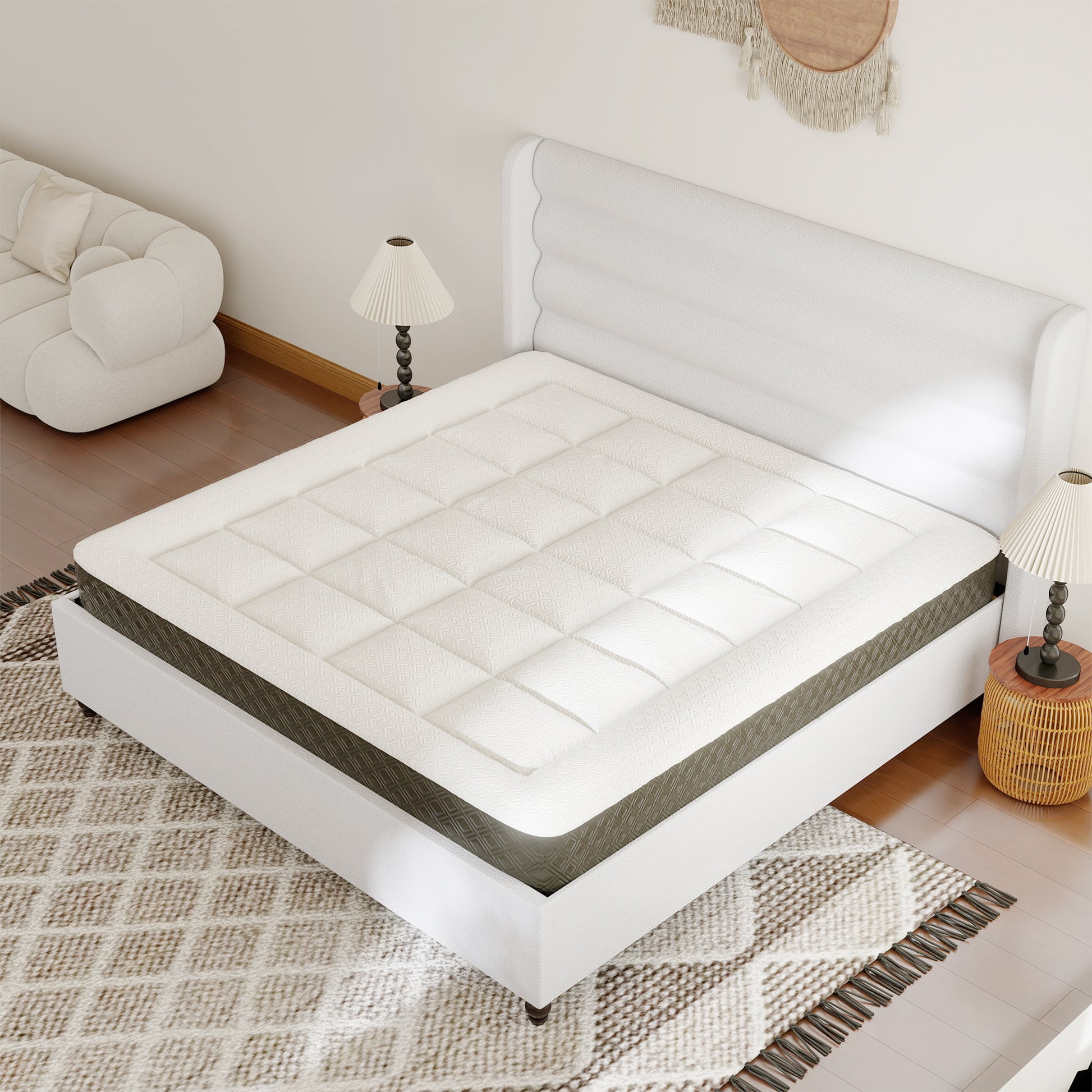 Arlo Solid Wood Bed with Tapered Legs