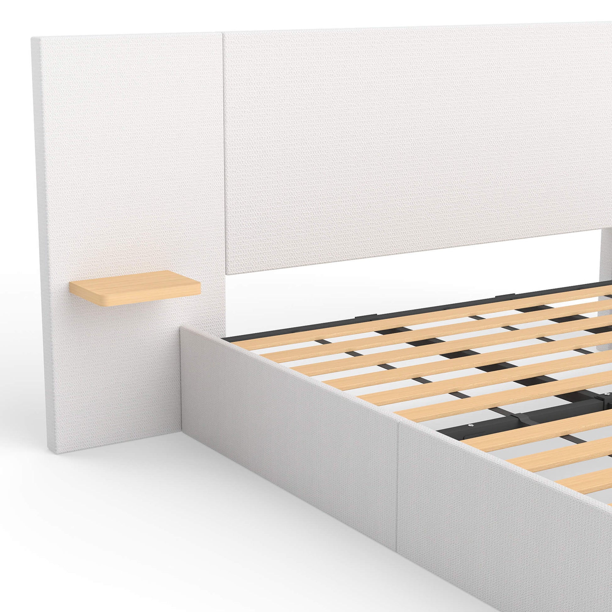 ModuNest Solid Wood Bed with Built-in Side Tables