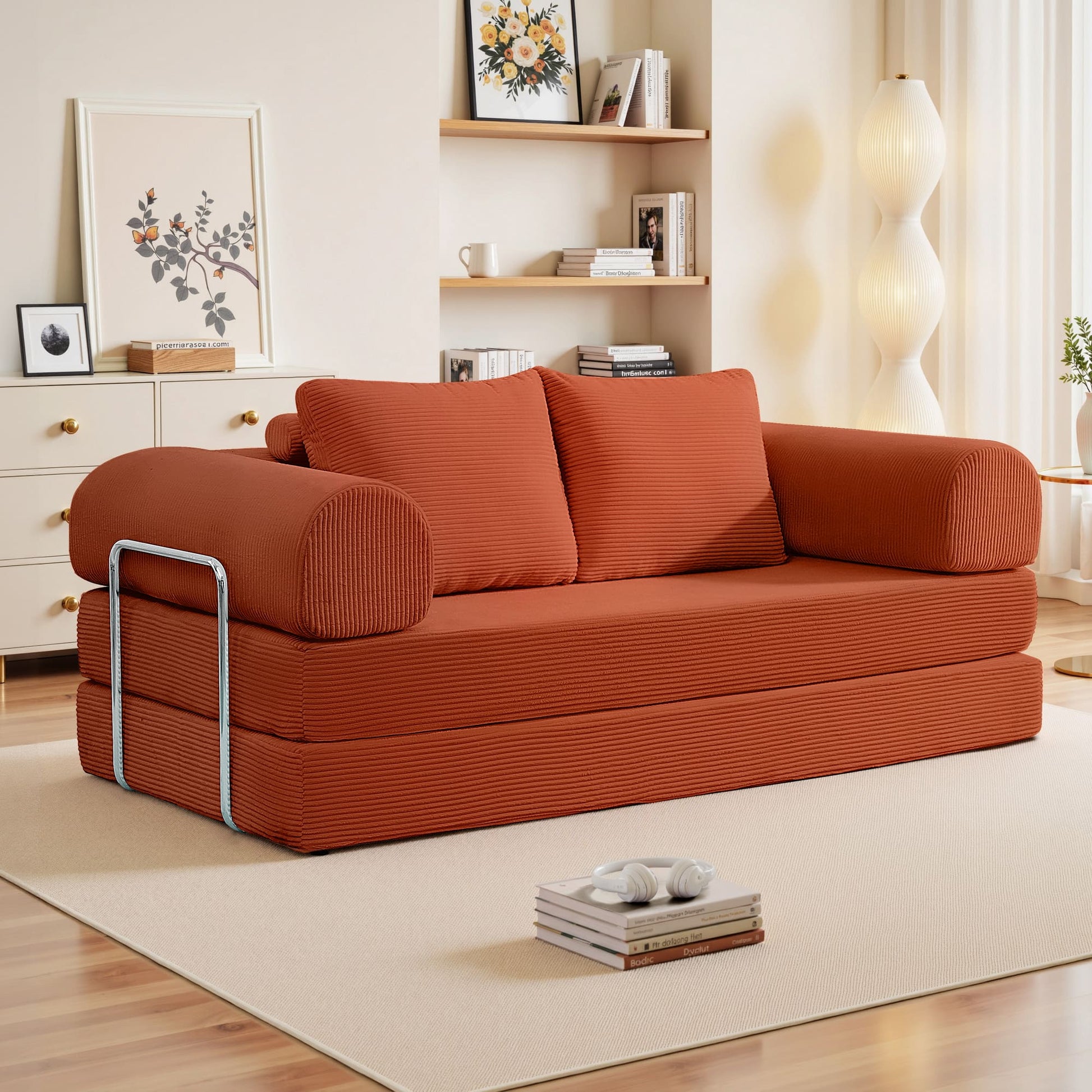6-in-1 Combination Sponge Floor Sofa with Two Big Pillows