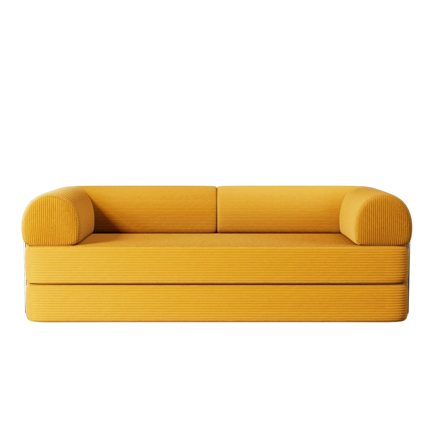 Primyhome Large Ginger Yellow convertible foldable sofa bed