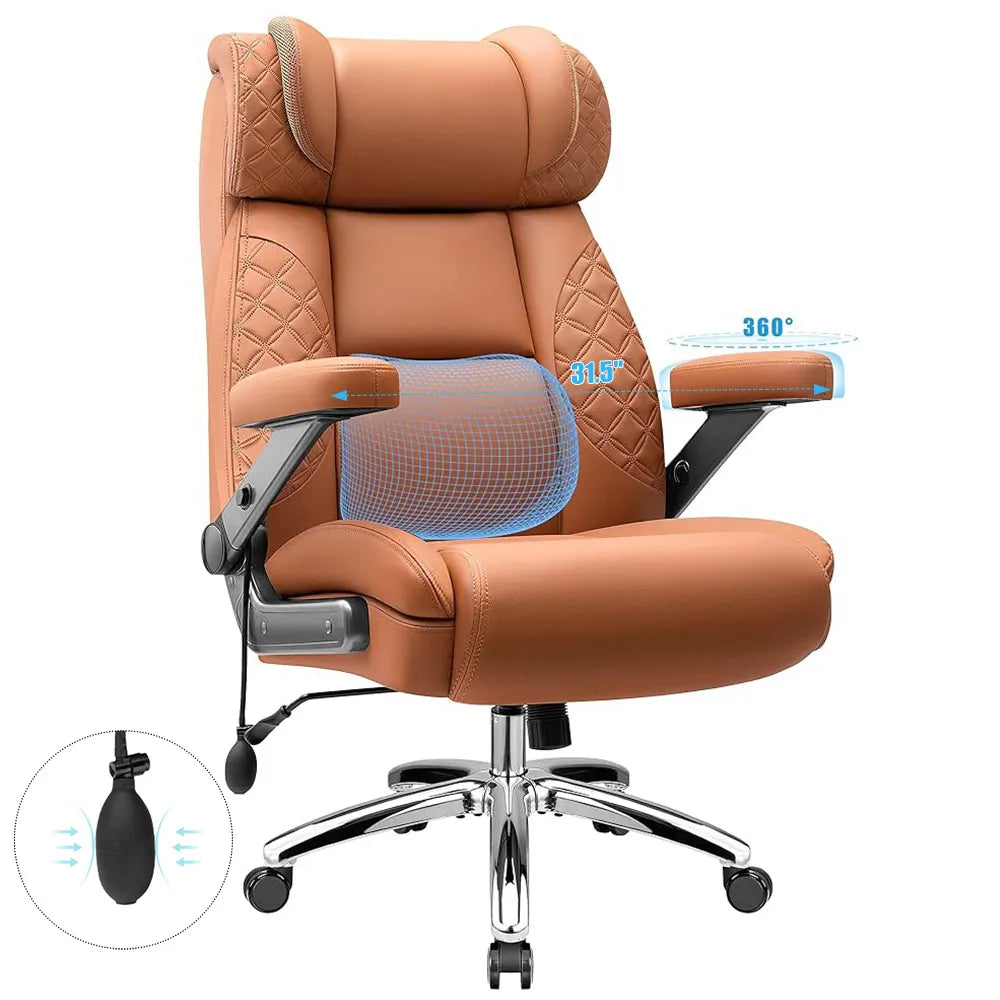 Widened Big and Tall Leather Executive Back Support Office Chair 309