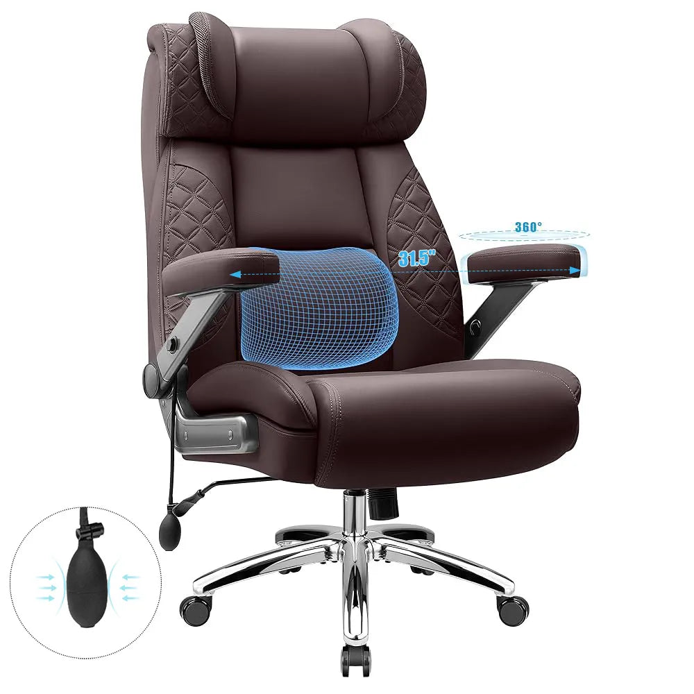 Widened Big and Tall Leather Executive Back Support Office Chair 309