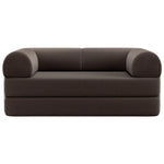Primyhome mid-size convertible Coffee Brown foldable sofa bed