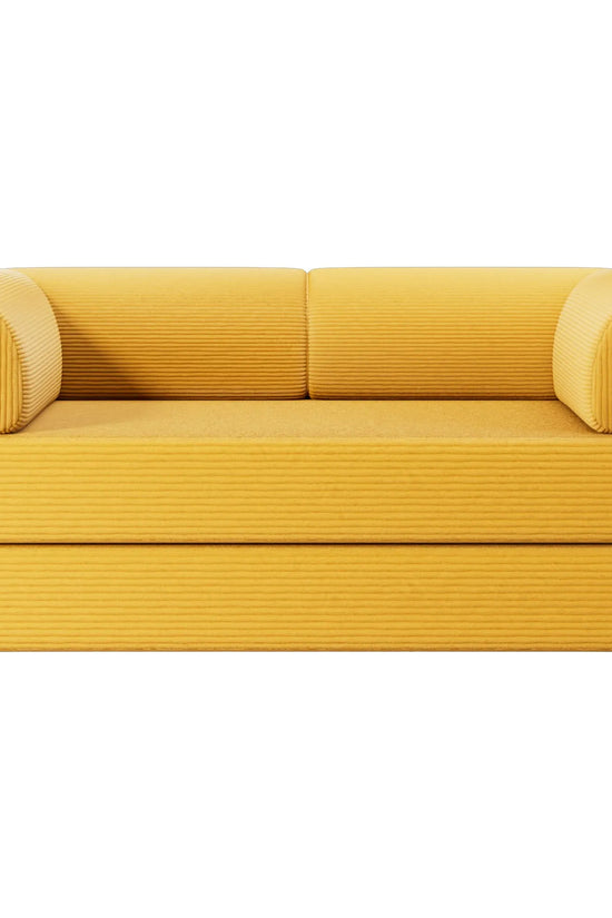 Primyhome mid-size Ginger Yellow convertible foldable sofa bed