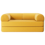 Primyhome mid-size Ginger Yellow convertible foldable sofa bed